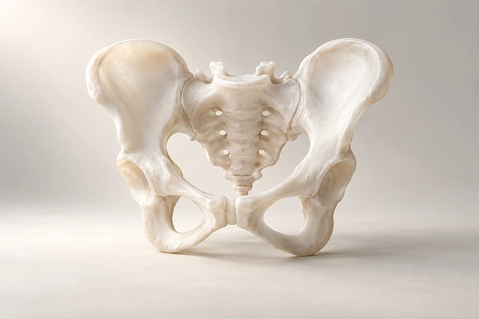 Ivory sculptural pelvis illustration